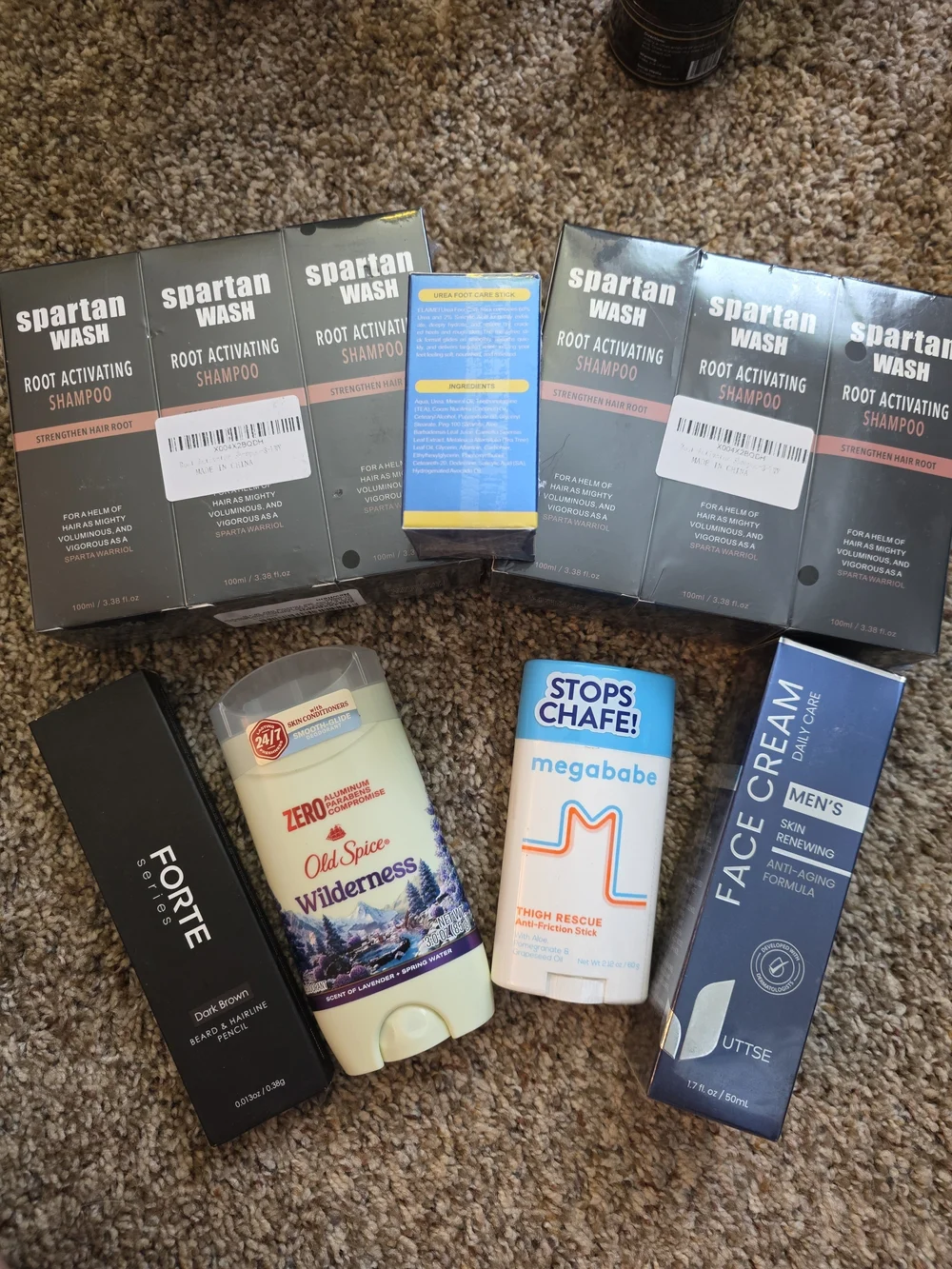 Spartan Wash Root Activating Shampoo + Assorted Men’s Grooming Trio